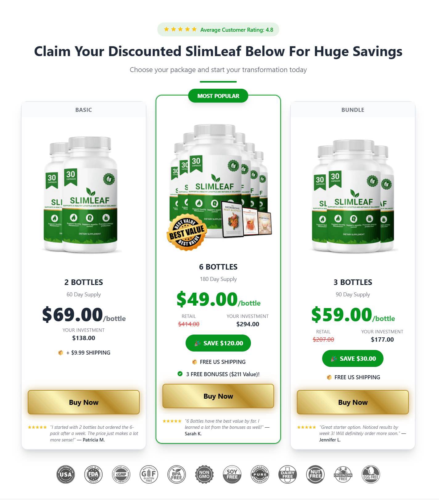 3 Days slimleaf order 